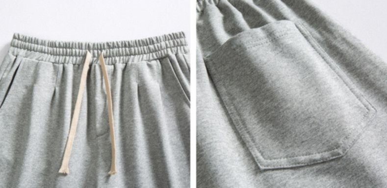 Cotton soft curled loose sweatpants OEM men's shorts